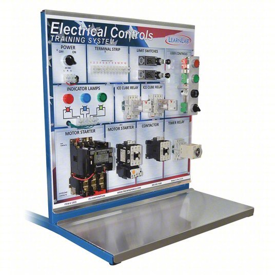 LearnLab 722301511503 Electrical Motor Controls Training System, 24 in x 24 in x 26 in, English