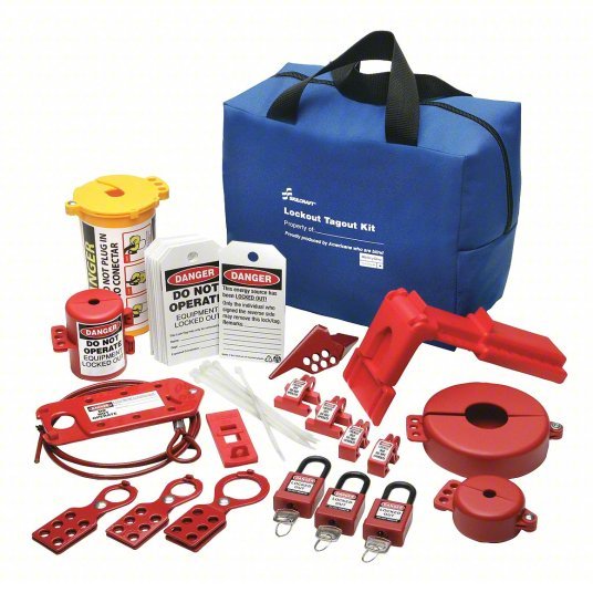 Ability One 5925-01-651-2042 Lockout/Tagout Kit Electrical/Valve, Keyed Different Padlocks