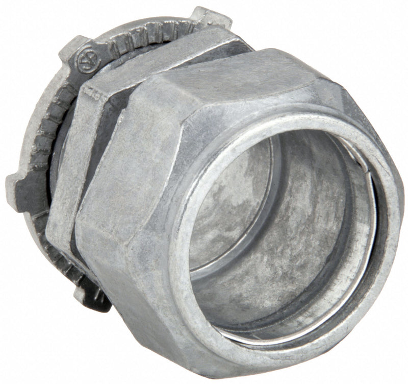 Raco 2803 Compression Conduit Connector, Zinc, 3/4 in Trade Size, 1 3/8 in Overall Lg, Non-Insulated, Gray