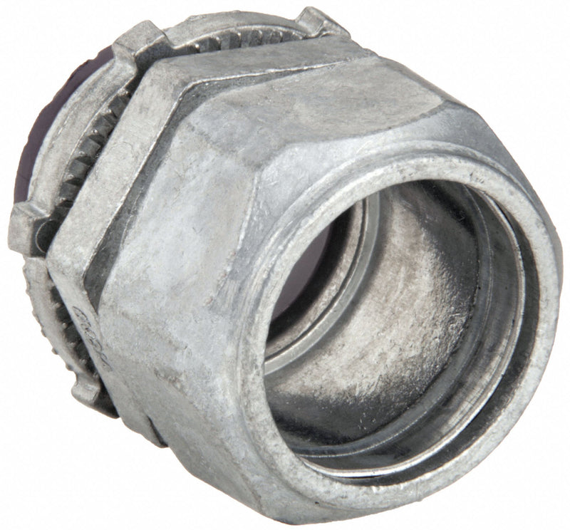 Raco 2832 Compression Conduit Connector, Zinc, 1/2 in Trade Size, 1 11/32 in Overall Lg, Insulated, Gray
