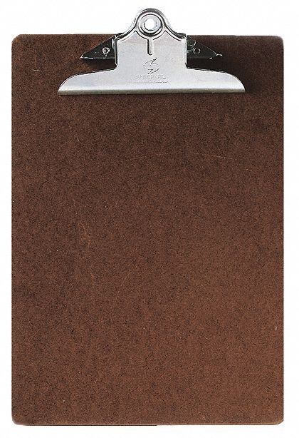 Ability One 7520-00-281-5918 Clipboard, Letter, Hardboard, 1 in Clip Capacity, 9 in W, Brown