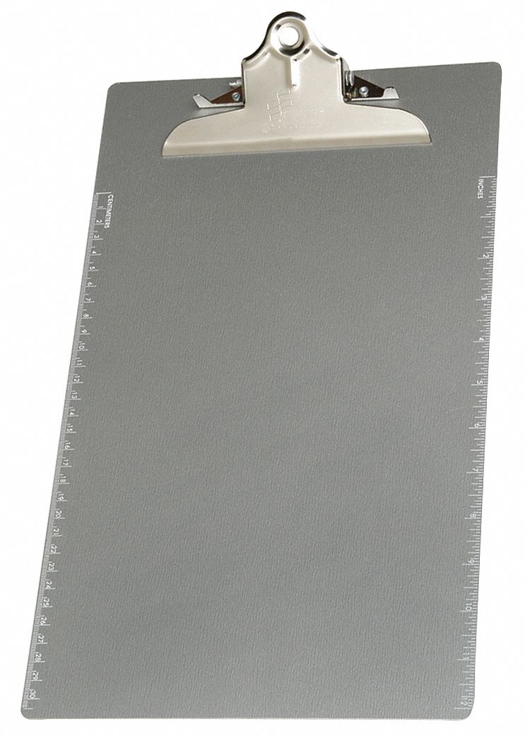 Ability One 7520-01-439-3398 Clipboard, Legal, 15 in x 9 in, Aluminum, Silver, Butterfly Clip, 1 in Capacity