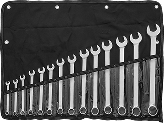 McMaster 5304A73 12-Point Box Opening Combination Wrench 14-Piece Inch Set, Polished