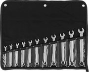 McMaster 5314A26 Polished Chrome-Plated Combination Wrench with 12-Point Openings, 11-Piece Metric Set