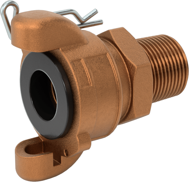 McMaster 5344K14 Twist-Claw Hose Coupling, Brass, 3/4 NPT Male End