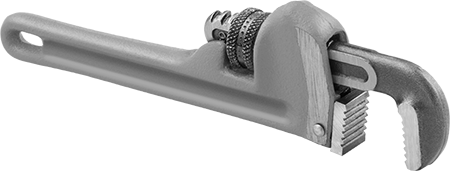 McMaster 5357A123 Pipe Wrench with Straight 1-1/2" Capacity Jaw, 10" Long, Red-Painted Iron