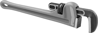 McMaster 5357A126 Pipe Wrench with Straight 2-1/2" Capacity Jaw, 18" Long, Red Painted Iron