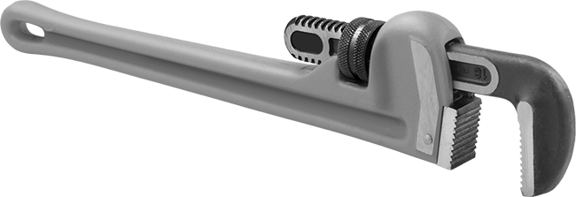 McMaster 5591A48 Gray-Painted Aluminum Pipe Wrench 24" Overall Length, 3" Maximum Jaw Capacity