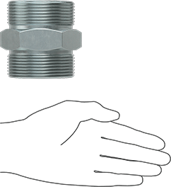 McMaster 5360K84 Zinc-Plated Iron Hex Nipple for 2" Hose ID Interlocking-Clamp Hose Adapter for Steam
