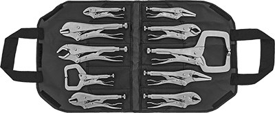 McMaster 5369A24 Plain Grip Locking Pliers Set, 10 Pieces