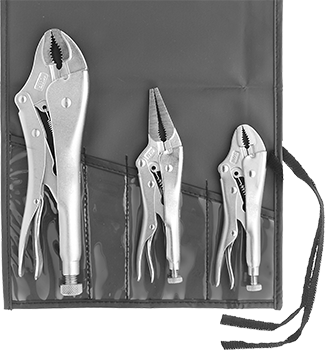 McMaster 5369A46 Plain Grip Locking Pliers Set, 3 Pieces