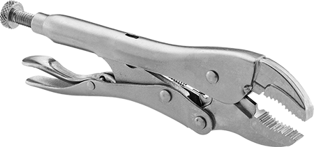 McMaster 5369A6 Locking Pliers with Curved Jaws and Lever Release, 10" Overall Length