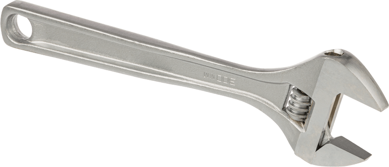 McMaster 5385A23 Chrome-Plated Steel Adjustable Wrench, Plain Grip, 12" Overall Length, 1-9/16" Maximum Jaw Capacity