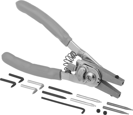 McMaster 5391A33 Locking Change-Tip Retaining Ring Pliers Set, 1 Plier, 5 Tip Pairs