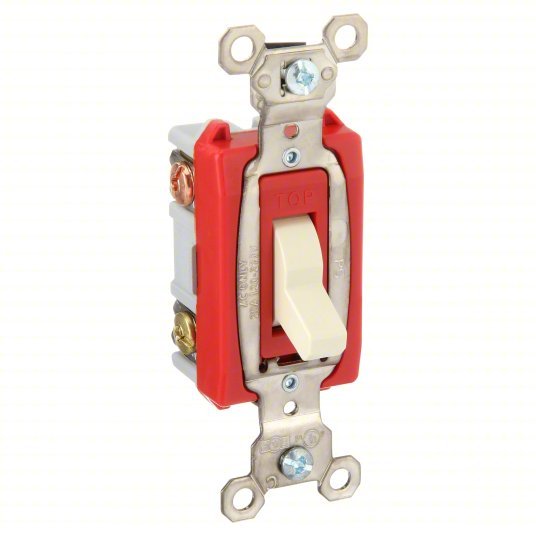 Legrand PS20AC3I Toggle Switch, 3-Way, Ivory, 20 A, Screw Terminals