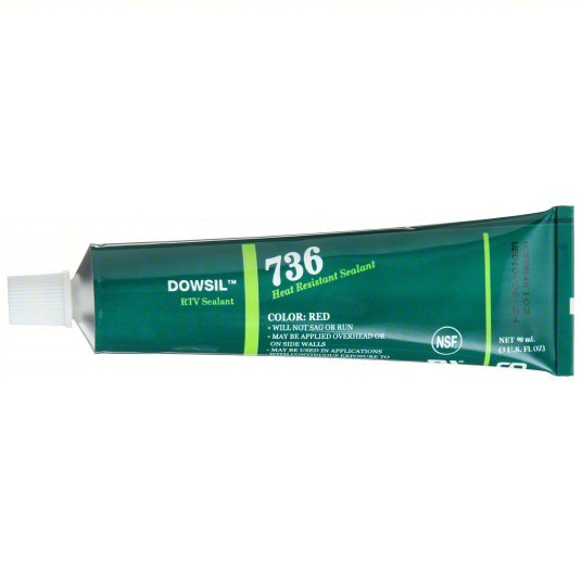 Dow Corning 2423472 Gasket Sealant 736, 3.04 fl oz, Tube, Red, For Food & Beverage Processing