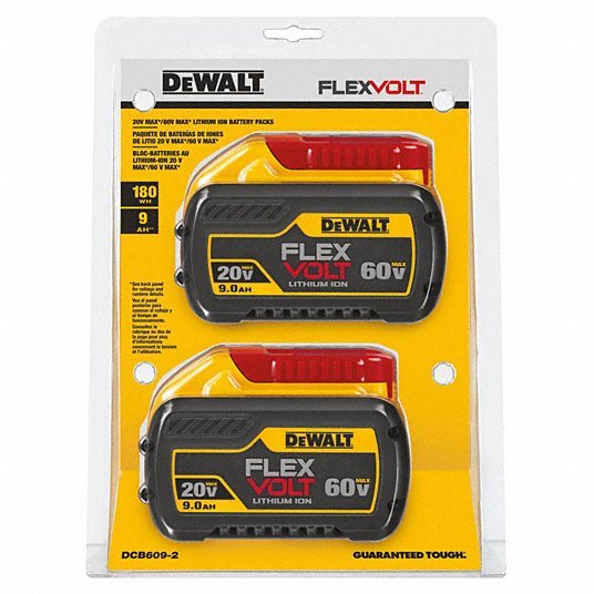 DeWalt DCB609-2 20.0/60.0V Li-Ion Battery, 9.0Ah Capacity, 2-Piece