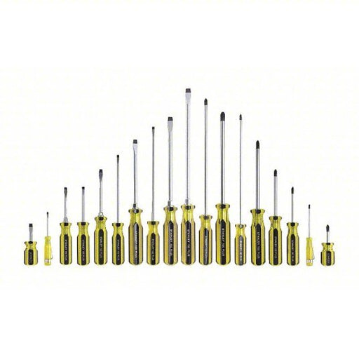 Stanley 66-520-A Magnetized Tip Screwdriver Set 18 Pieces, Phillips/Slotted Tip, Ergonomic Grip