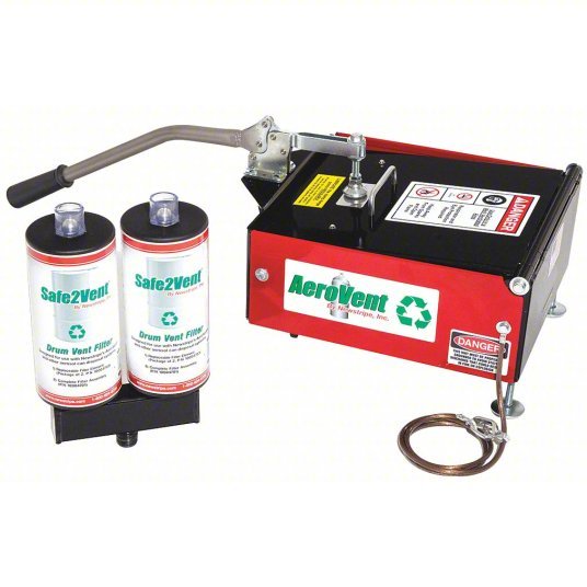 Newstripe 10004721 Aerosol Can Recycling System 3 Can Capacity, 96% Biodegradable Drum Vent Filter Features