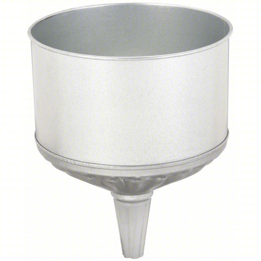 Funnel King 94463 Galvanized Spout Funnel Steel, 256 fl oz Fluid Capacity, 9 5/8 in Overall Dia, 11 7/8 in Overall Ht