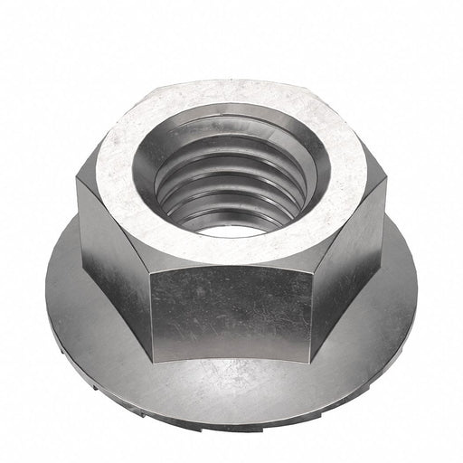 Foreverbolt FBFHNM10P25 Lock Nut, Serrated, Flange Hex, M10x1.50 Thread Size, Stainless Steel, 18-8, NL-19, 25 PK