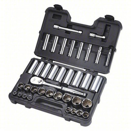 Redwood RW53PN53 Socket Wrench Set 1/2 in Drive Size, 37 Pieces, 3/8 in to 1 3/8 in Socket Size Range