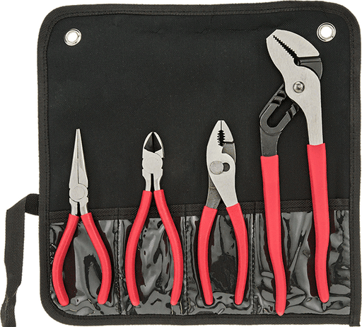 McMaster 5451A1 Red High-Visibility Pliers Set 4 Pieces