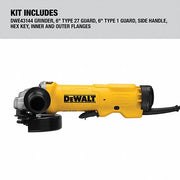 Dewalt DWE43144 Angle Grinder 13 A, 9,000 RPM Max. Speed, Paddle, 6 in Wheel Dia, 120V AC