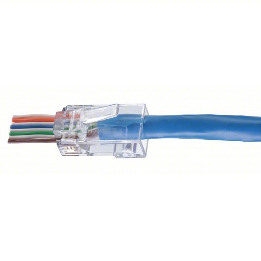 Ideal 85-376 Modular Plug RJ45, Solid, 6 Cable Category, Pass-Through