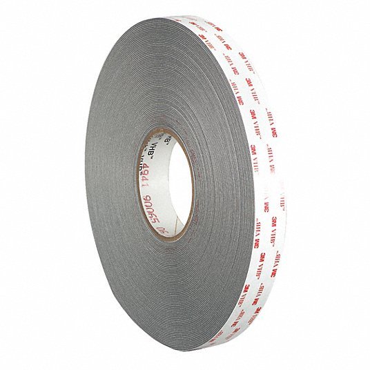 3M 4941 Double-Sided Foam Tape, Acrylic, 3/4 in x 36 yd, 1/32 in Tape Thick, Gray, 3 PK