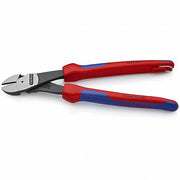 Knipex 74 22 250 T BKA High Leverage Diagonal Cutting Plier Std, Angled, Oval, 2 in Jaw Lg, 1 1/4 in Jaw Wd, Tether Ready