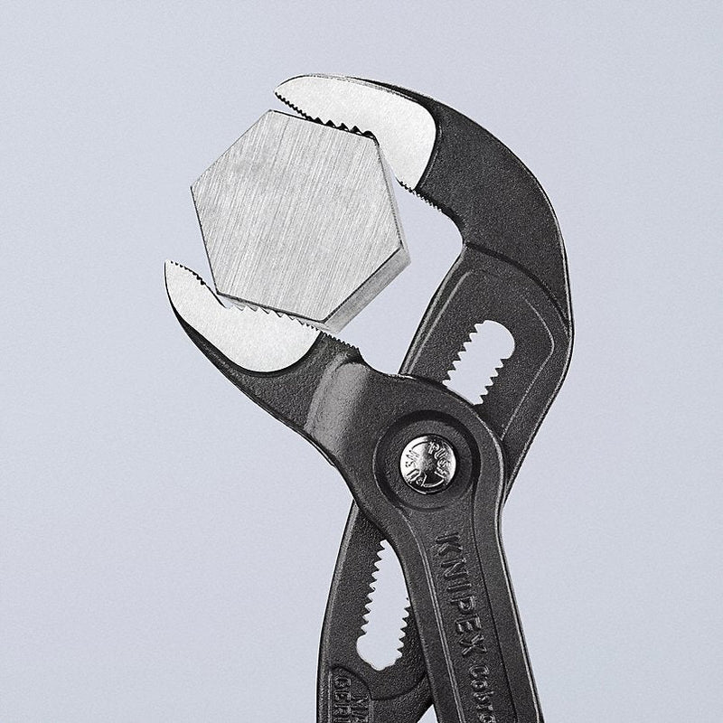Knipex 87 02 300 T BKA Water Pump Plier V, Push Button, 2 3/4 in Max Jaw Opening, 12 in Overall Lg, 30 Jaw Positions