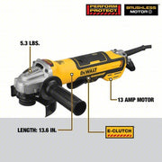 DeWalt DWE43214N Angle Grinder 13A, 10,500 RPM Max. Speed, Paddle, 5 in Wheel Dia