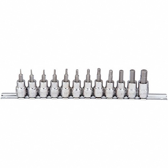 Redwood RW54TM25 Socket Bit Set 1 - 25 Pieces, 3/8 in Drive Size, 12 Pieces, 1 27/32 in Overall Lg, SAE