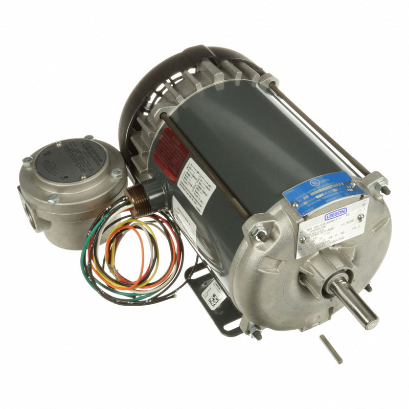 Leeson 056C17G15556 Hazardous Location Motor, 1/2 HP, 1725 RPM, 115/208-230V, Single Phase, Capacitor-Start, TEFC, Frame 56, Class I/II Div I