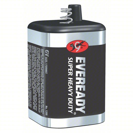 Energizer 1209 Lantern Battery Spring, 1 Ah Capacity, 4.06 in Ht, 2.56 in Wd, 2.56 in Dp, Carbon Zinc