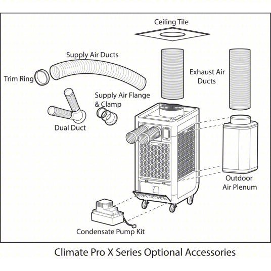 Movincool Climate Pro X26 Portable Air Conditioner 24,000 BtuH Cooling Capacity, 1,400 to 1,500 sq ft, 1 Phase