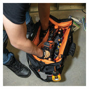 Klein 55469 Tool Bag 17 1/2 in W x 10 in D x 16 in H, Black, Polyester, 42 Pockets, Polyester