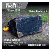 Klein 55469 Tool Bag 17 1/2 in W x 10 in D x 16 in H, Black, Polyester, 42 Pockets, Polyester