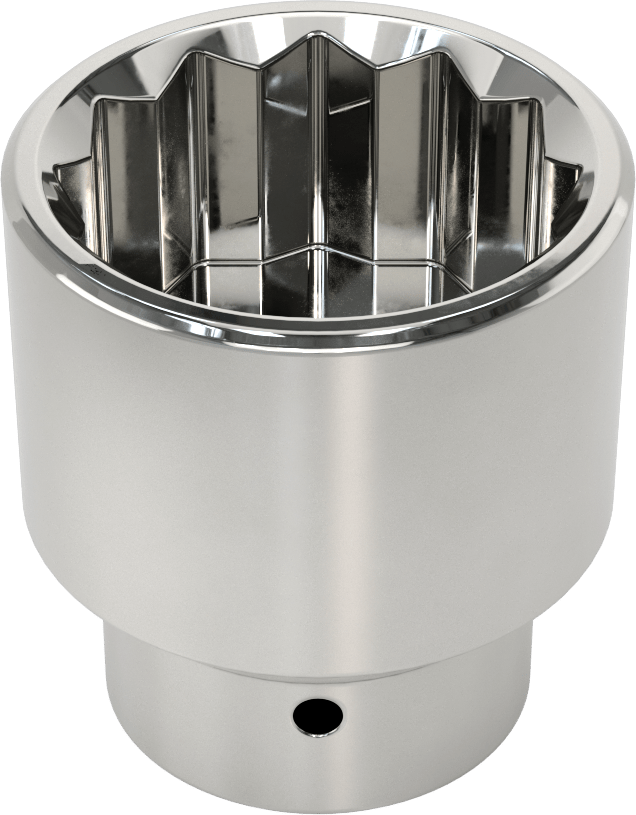 McMaster 5546A23 Chrome-Plated 12-Point Socket, 1" Square Drive, 2-3/16" Size, 3-5/16" Overall Length