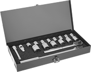 McMaster 5573A18 1/2" Square Drive Socket Set 6-Point, 18 Pieces