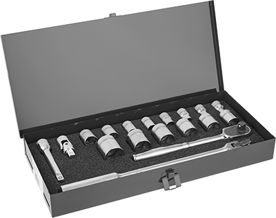 McMaster 5573A18 1/2" Square Drive Socket Set 6-Point, 18 Pieces
