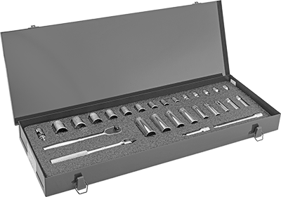 McMaster 7874N106 12-Point Socket Set with Drive Tool, 3/8" Square Drive, 34 Pieces
