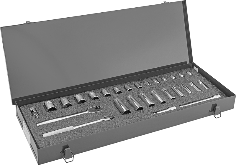 McMaster 7874N112 12-Point Socket Set with Drive Tools, 3/4" Square Drive, 30 Pieces