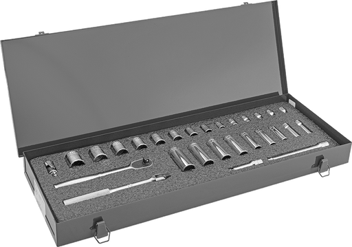 McMaster 7874N112 12-Point Socket Set with Drive Tools, 3/4" Square Drive, 30 Pieces