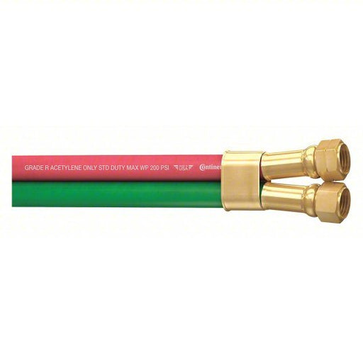Continental 20027153 Twin Line Welding Hose 1/4 in Hose Inside Dia., Green/Red, F Crimp x F Crimp, 100 ft Hose Lg