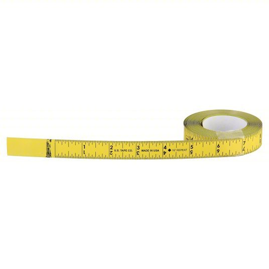 US Tape 50011 Adhesive Backed Tape Measure SAE, Decimal, Left to Right/Right to Left, 2 1/2 in Overall Wd