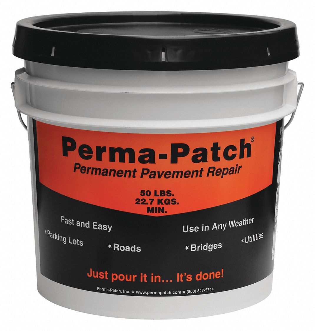 Perma-Patch PP-50-CP Cold Patch, Limestone Asphalt Mix, 50 lb Pail, No ...