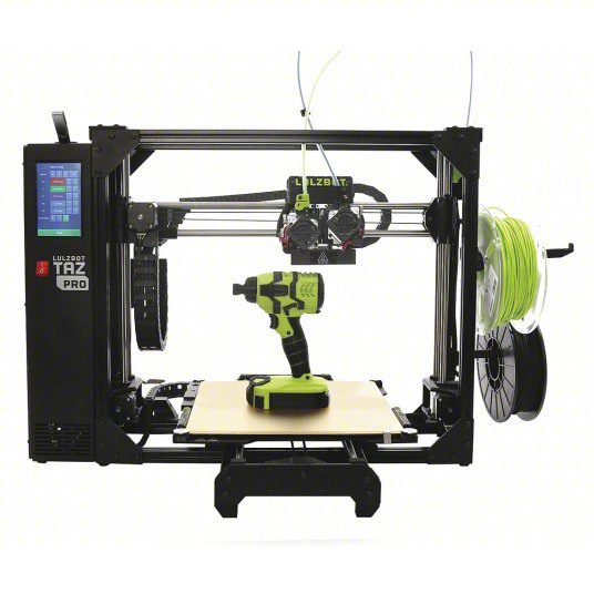 Lulzbot TAZ PRO 3D Printer 100/240V AC, 0.05 to 0.4 mm Layer Thick, 11.81 in/sec Build Speed - Redwood.KV55EK73