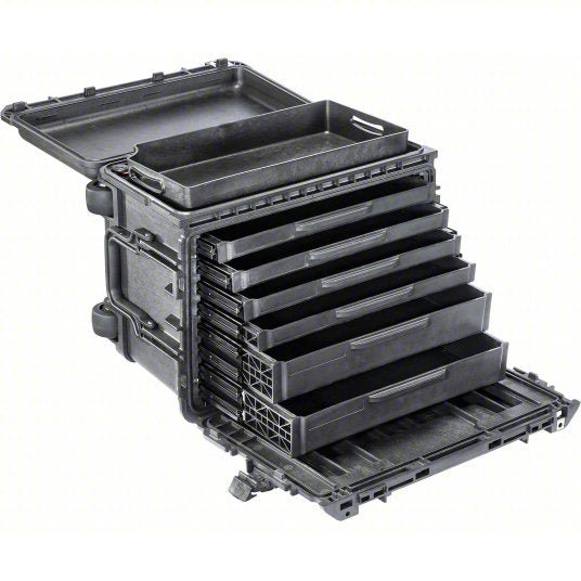 Pelican 004500-0610-110 Rolling Tool Box 16 in Overall Wd, 25 in Overall Dp, 19 in Overall Ht, Black